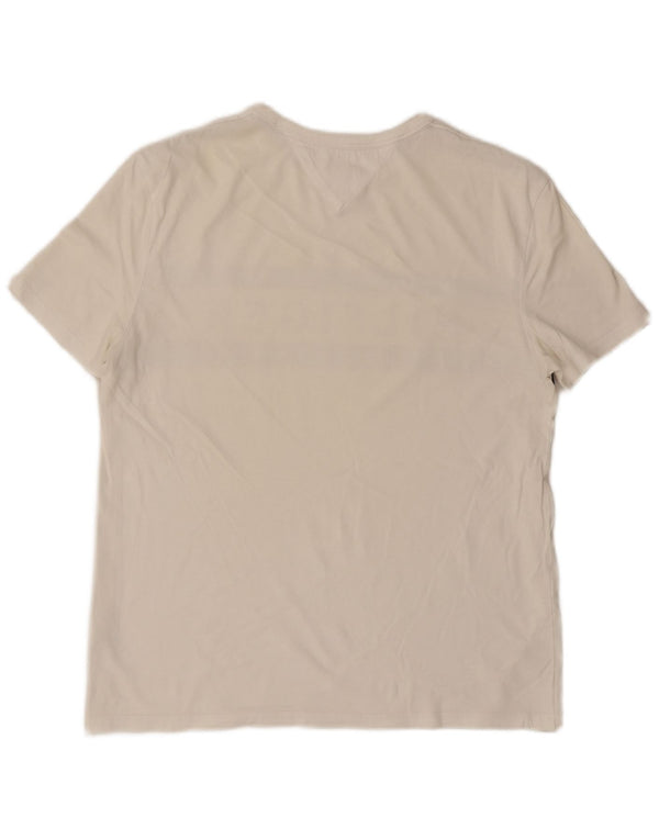 Tommy Hilfiger T-Shirt Graphique Homme Blanc Moyen Coton Colorblock