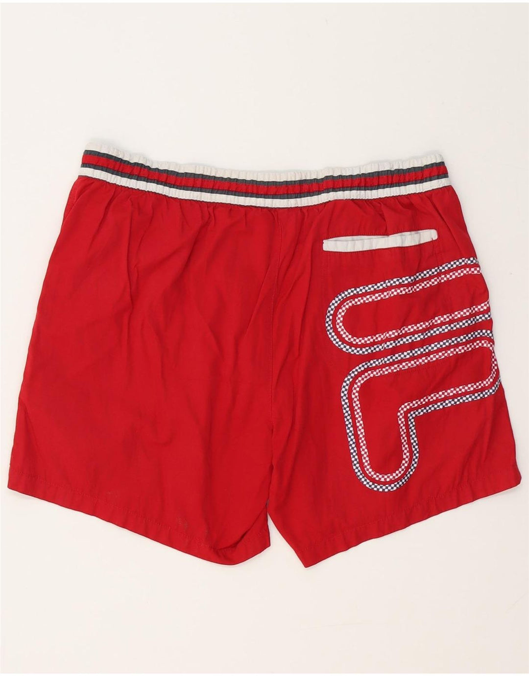 FILA Short de Bain Graphique Femme UK 18 XL Rouge Polyester