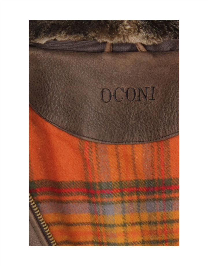 Oconi Veste en cuir pour homme IT 54 2XL Cuir marron
