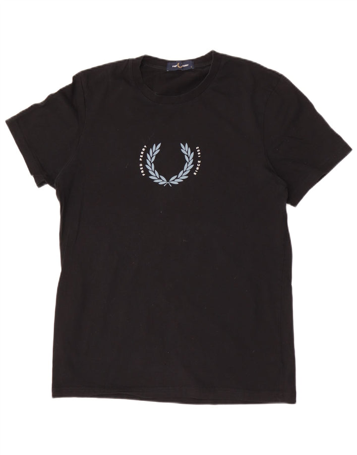Fred Perry T-shirt graphique pour homme Petit coton noir