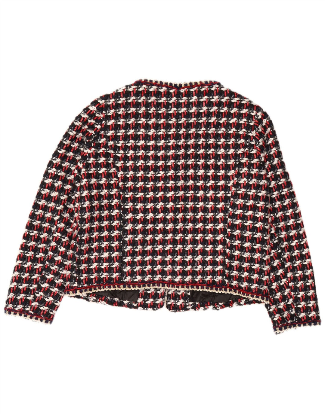 Zara Veste Blazer Femme UK 16 Grand Carreau Multicolore