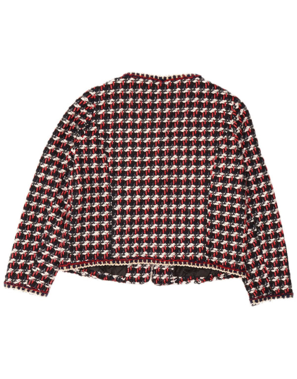 Zara Veste Blazer Femme UK 16 Grand Carreau Multicolore