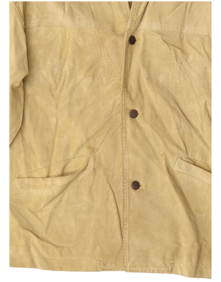 Colombus Veste en daim pour homme UK 38 Jaune moyen