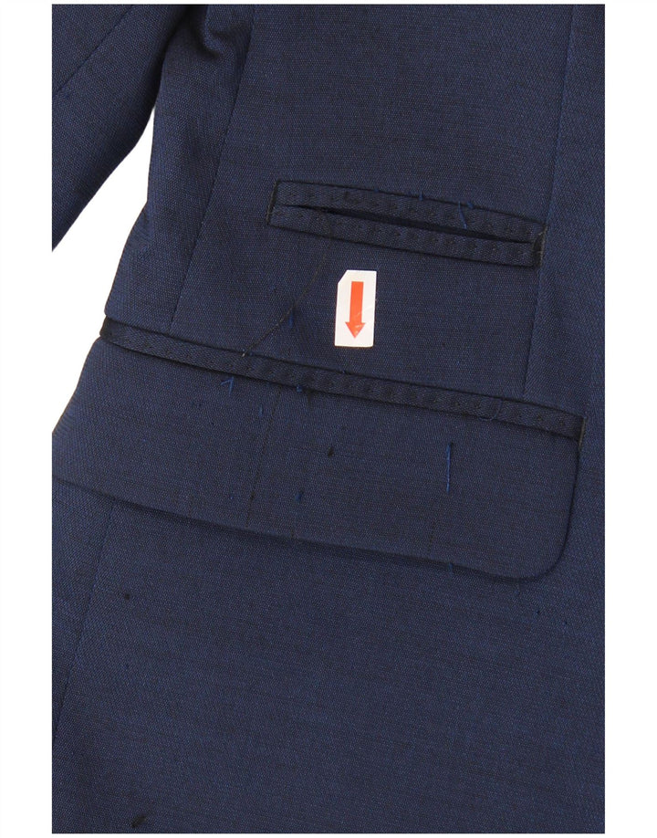 Zara Veste Blazer 2 Boutons Homme EU 46 Petit Bleu Marine Polyester