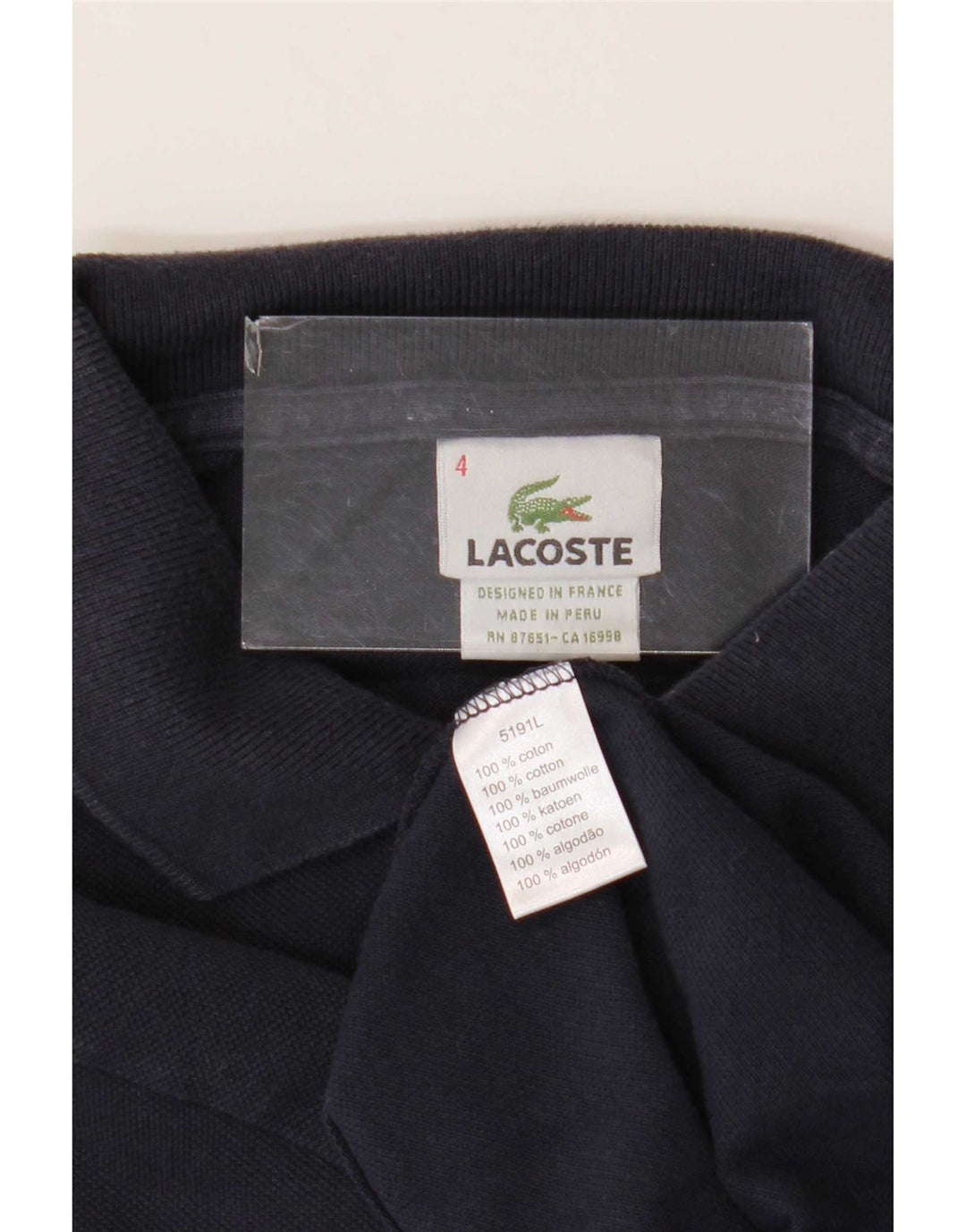 Lacoste Polo Homme Taille 4 Coton Bleu Marine Moyen