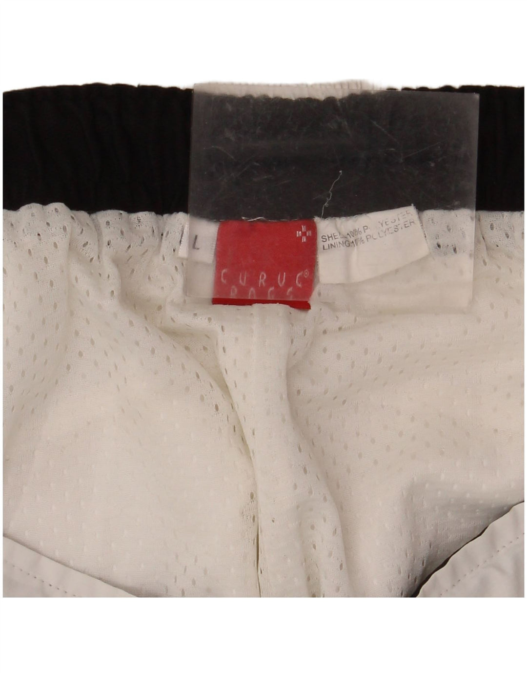 VINTAGE Short de sport homme grand polyester blanc