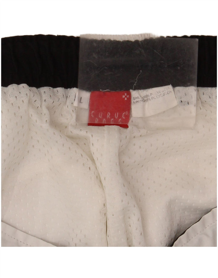 VINTAGE Short de sport homme grand polyester blanc