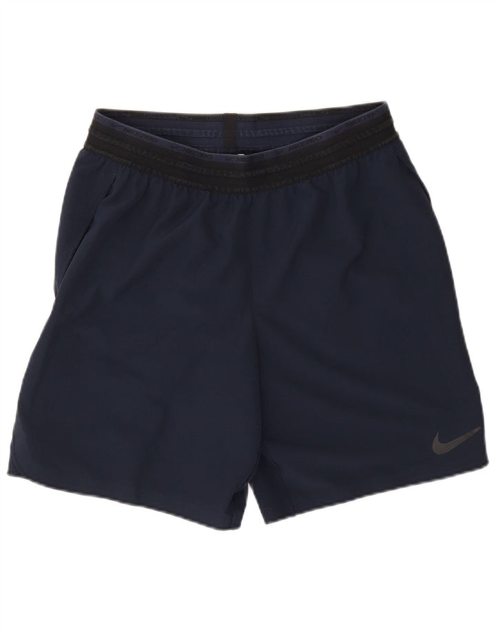 Nike Short de sport Dri Fit pour homme en polyester color block bleu marine moyen