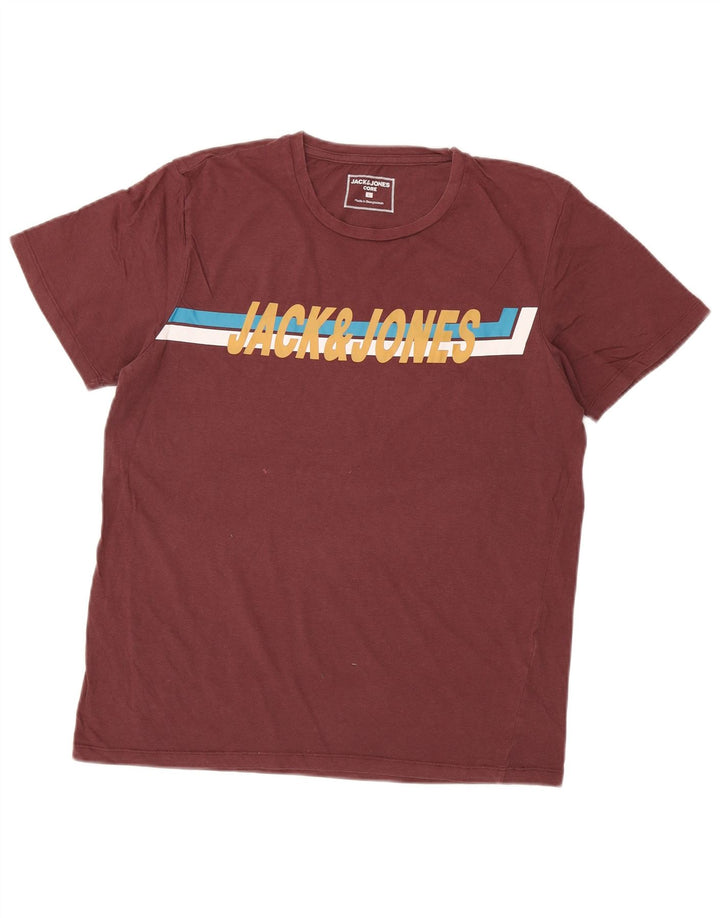 Jack & Jones T-Shirt Graphique Haut Large Homme Bordeaux