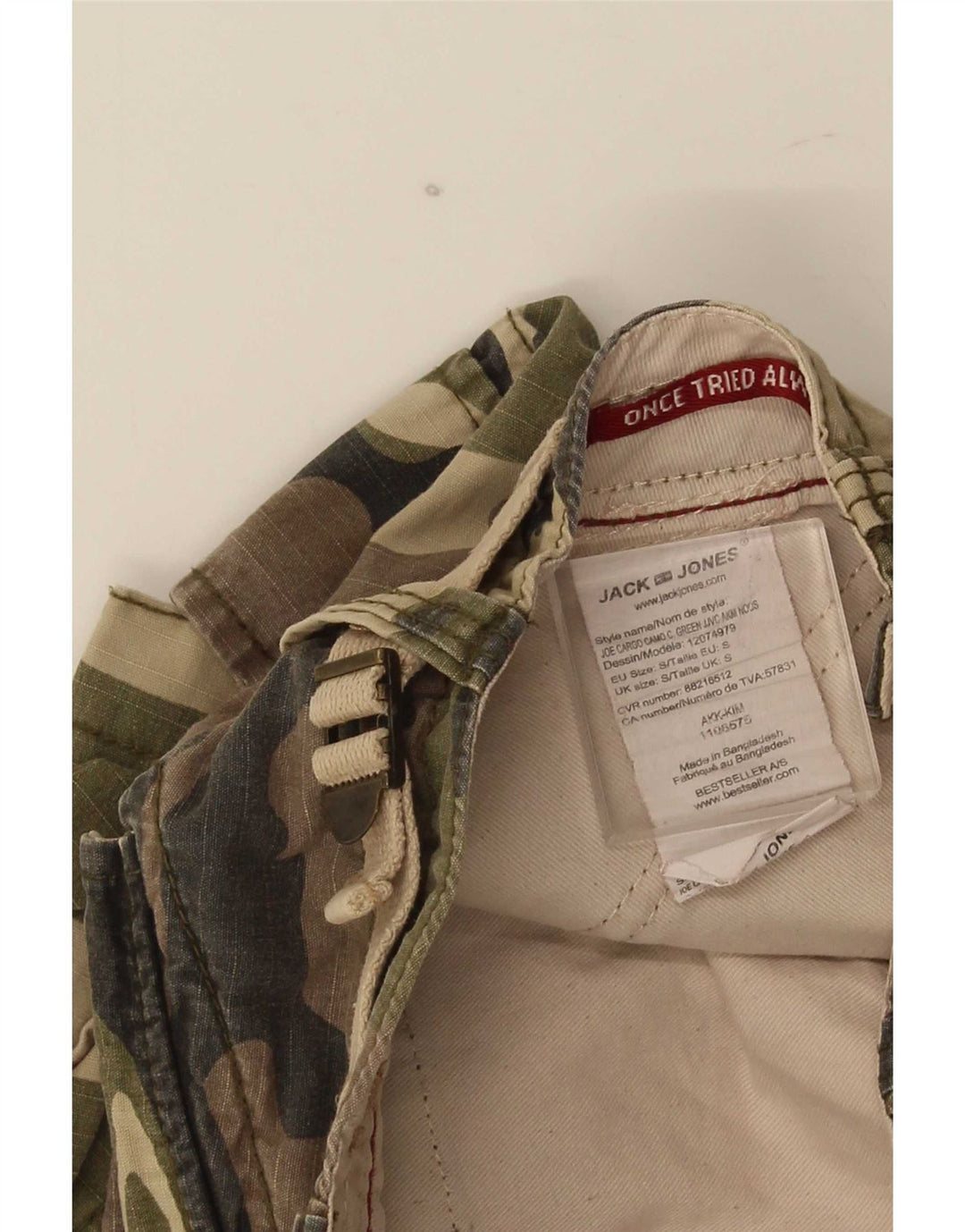Jack & Jones Short Cargo Small W28 Kaki Camouflage Homme