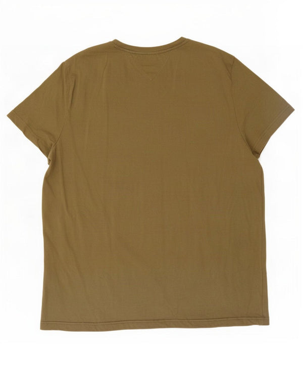 Tommy Hilfiger T-shirt graphique coupe slim pour homme 3XL en coton kaki