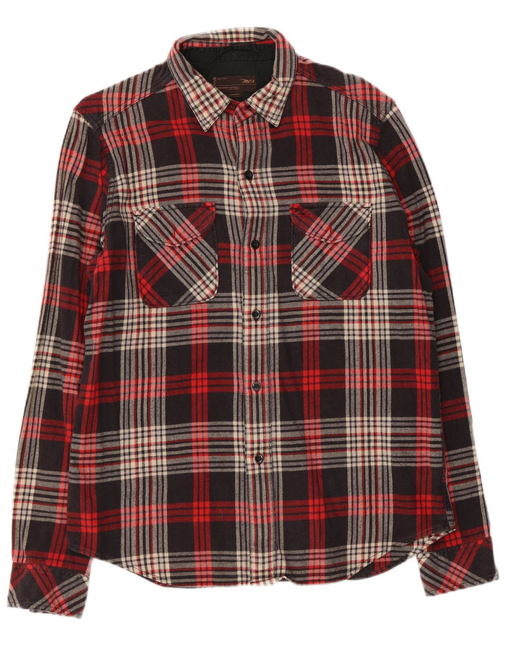 Marlboro Classics Chemise en flanelle à carreaux pour homme, coupe ajustée, grand carreaux noirs