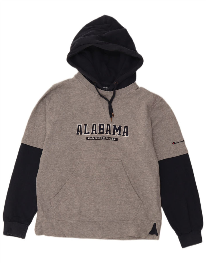 Champion Pull à Capuche Graphique Alabama Homme Petit Gris Coton Colorblock