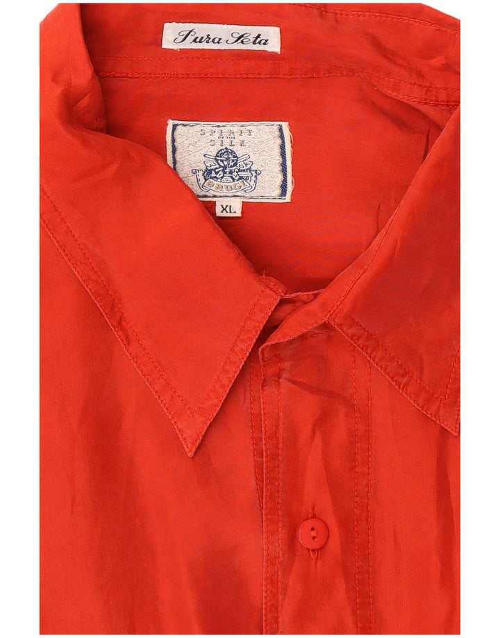 Brugi Chemise Homme XL Rouge Soie