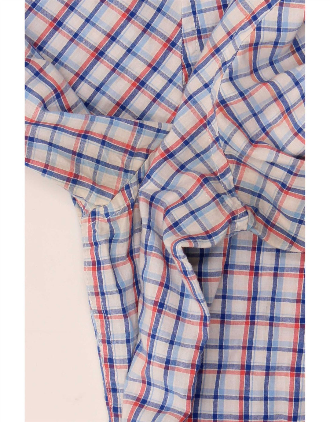 Chaps Chemise à manches courtes pour homme en coton à carreaux bleus