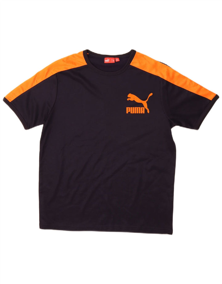 Puma Tee-Shirt Graphic Homme Bleu Marine Moyen Colourblock