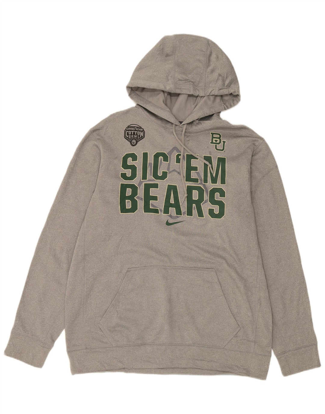 Nike Hommes Baylor Bears Graphic Sweat à capuche Grand Gris Polyester