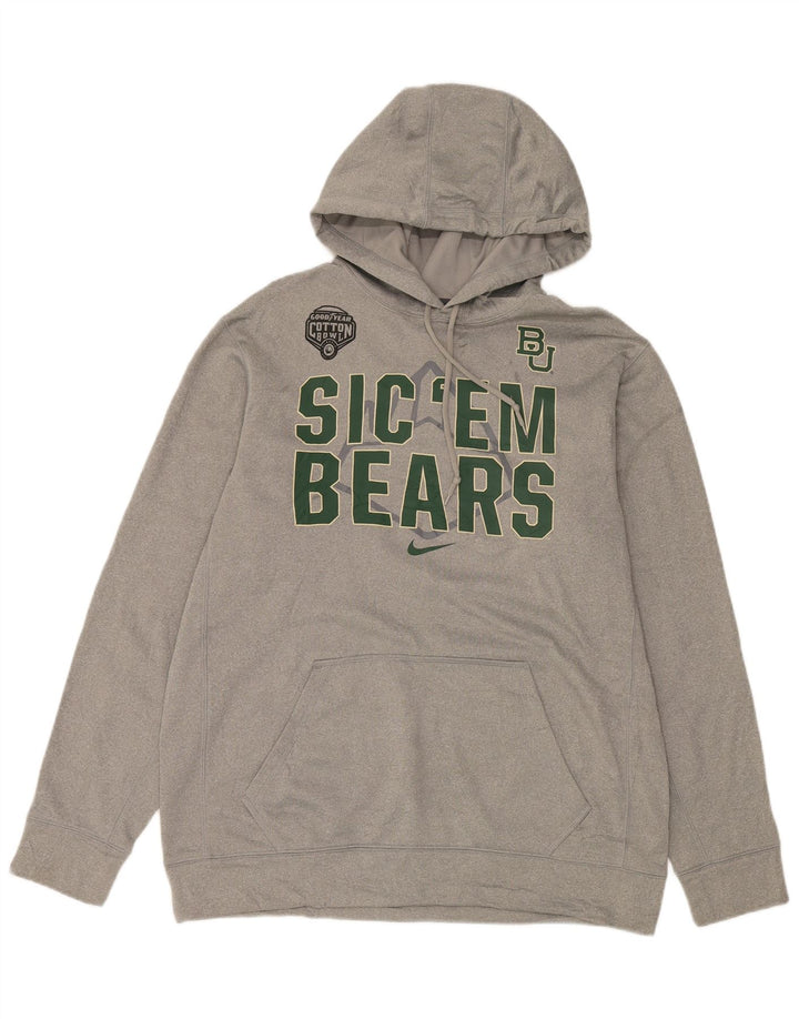 Nike Hommes Baylor Bears Graphic Sweat à capuche Grand Gris Polyester