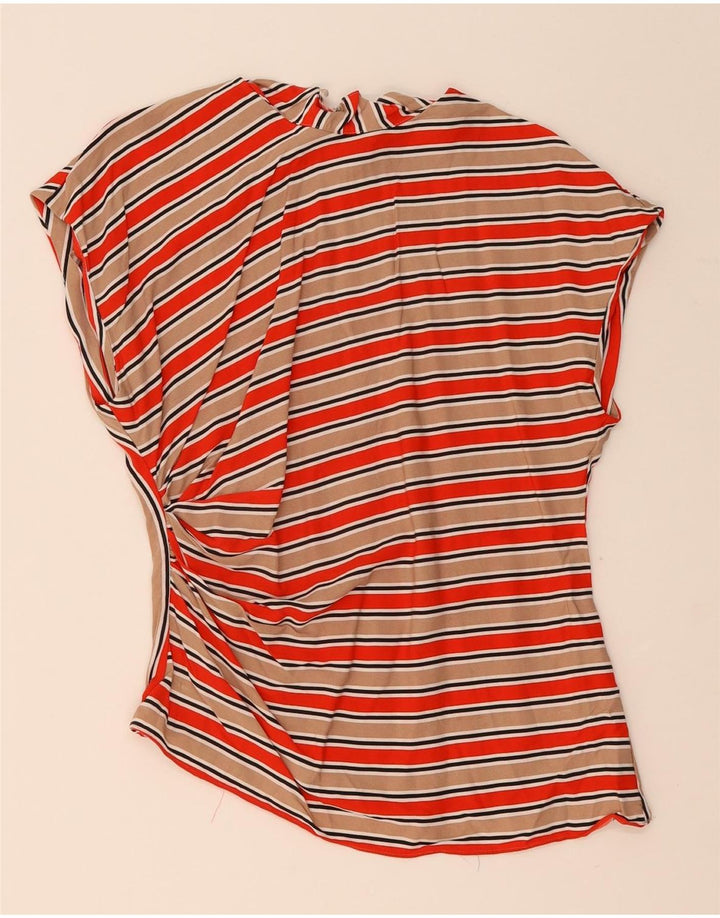 ZARA Womens Blouse Top UK 12 Moyen Multicolore Rayé