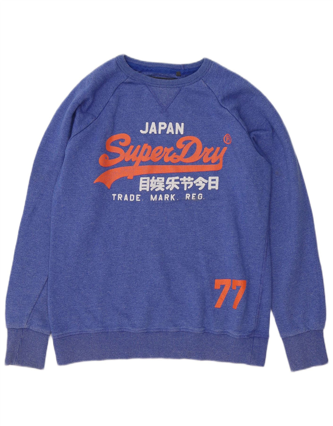 Superdry Homme Graphic Sweatshirt Jumper Grand Bleu Coton