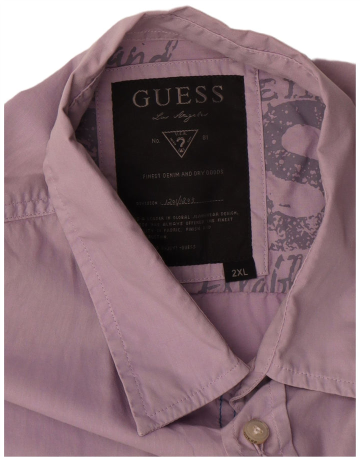 Guess Chemise Homme 2XL Violet Coton