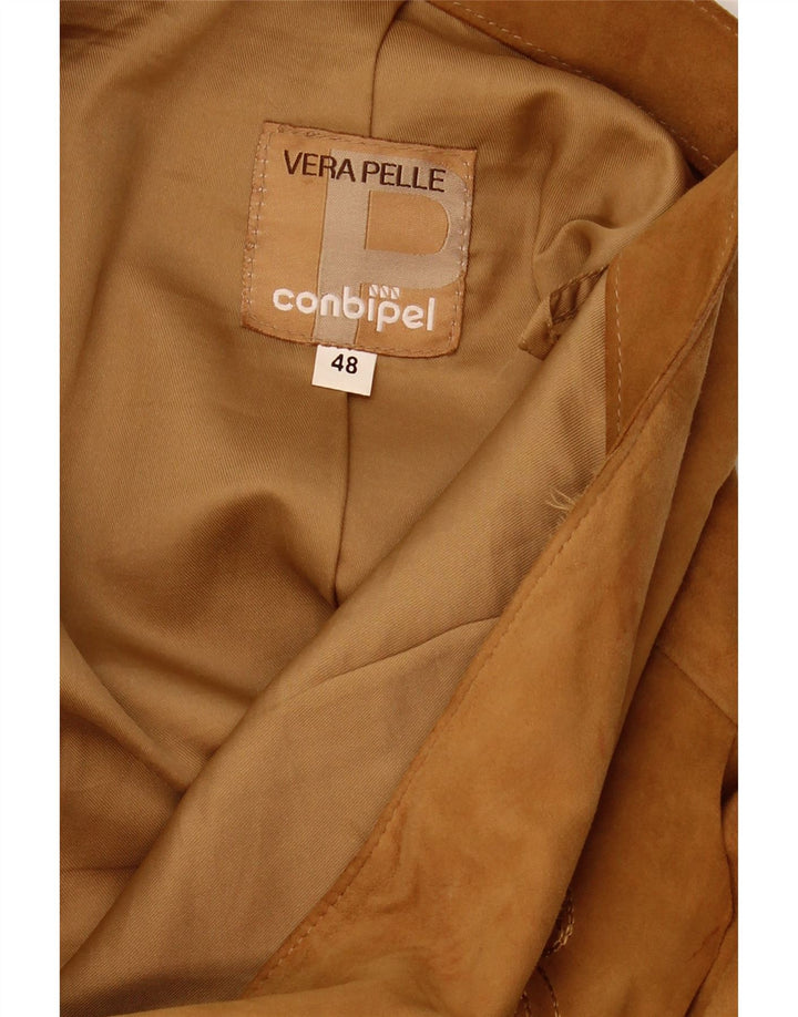 CONBIPEL Womens Suede Skirt IT 48 XL W32 L27 Brown Leather Vintage Conbipel and Second-Hand Conbipel from Messina Hembry 