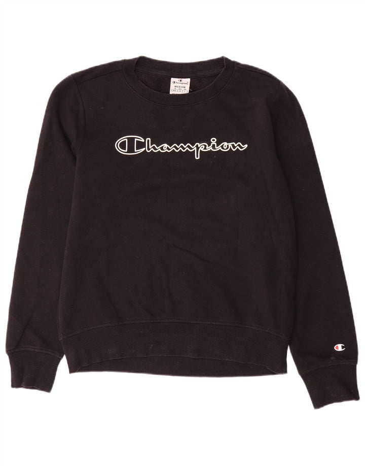 Champion Sweat-shirt graphique pour femme UK 14 en coton noir moyen