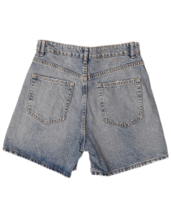 Zara Short en jean taille haute pour femme EU 38 Small W28 Bleu Coton