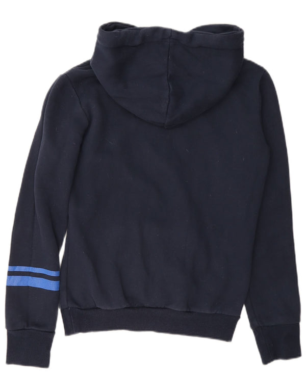 Superdry Pull à capuche surdimensionné graphique pour femme UK 6 XS Bleu marine Coton