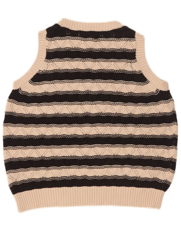 Marks & Spencer Débardeur pour femme UK 14 Coton rayé beige moyen