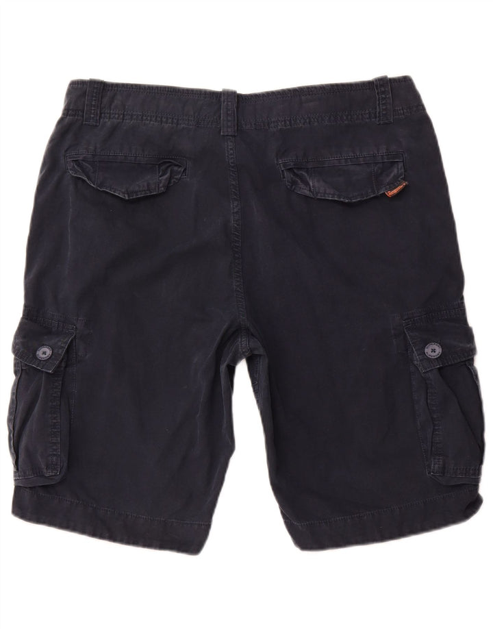 SUPERDRY Short Cargo Homme XL W38 Bleu Marine Coton