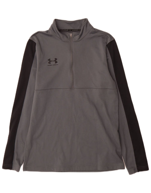 Under Armour Haut Zip Neck Regular Fit Manches Longues Femme Gris Moyen Sports