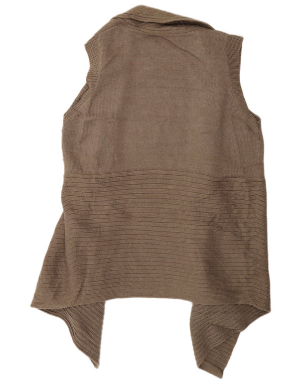 Marks & Spencer Pull cardigan ouvert sans manches pour femme UK 22 3XL Marron
