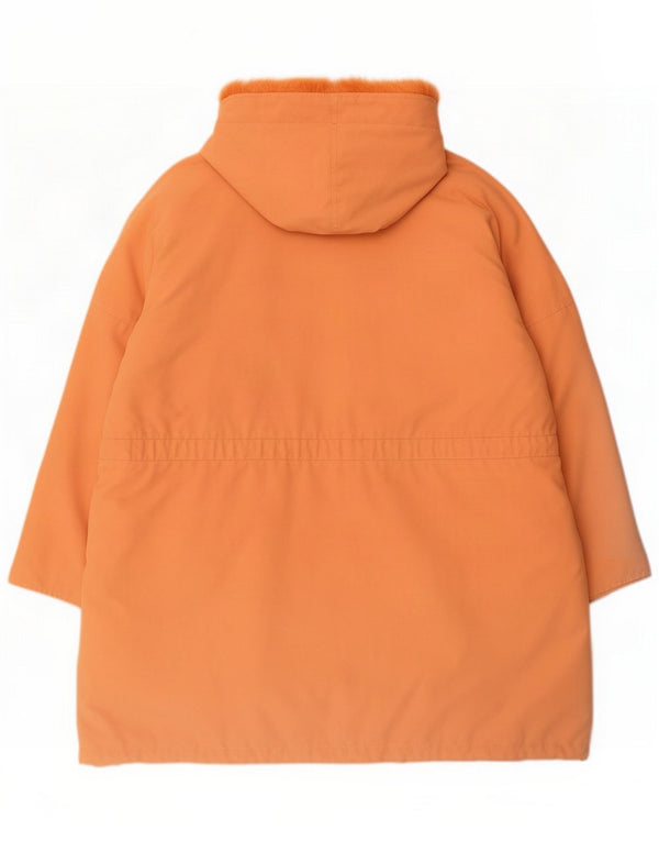 Vintage Parka surdimensionnée à capuche pour femme UK 22 3XL Orange