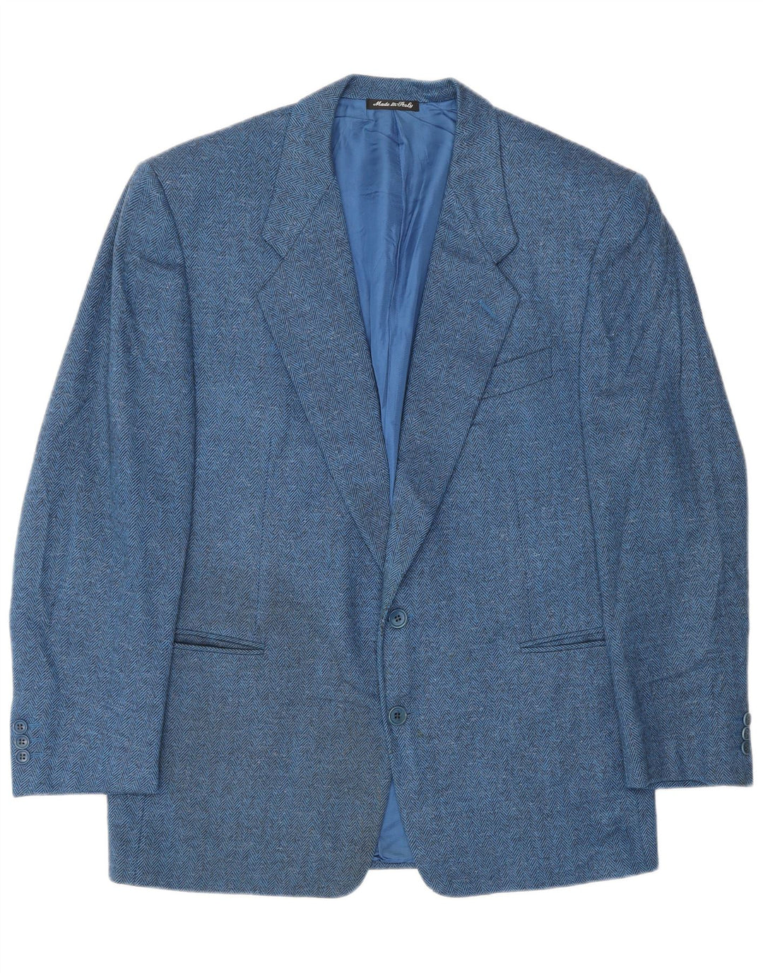 Pal Zileri Veste Blazer 2 Boutons Homme IT 52 XL Laine à Chevrons Bleu