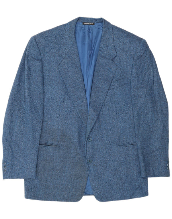 Pal Zileri Veste Blazer 2 Boutons Homme IT 52 XL Laine à Chevrons Bleu