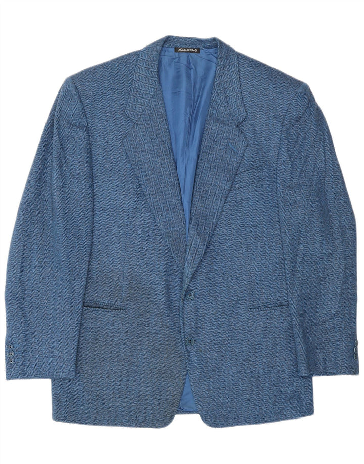 Pal Zileri Veste Blazer 2 Boutons Homme IT 52 XL Laine à Chevrons Bleu