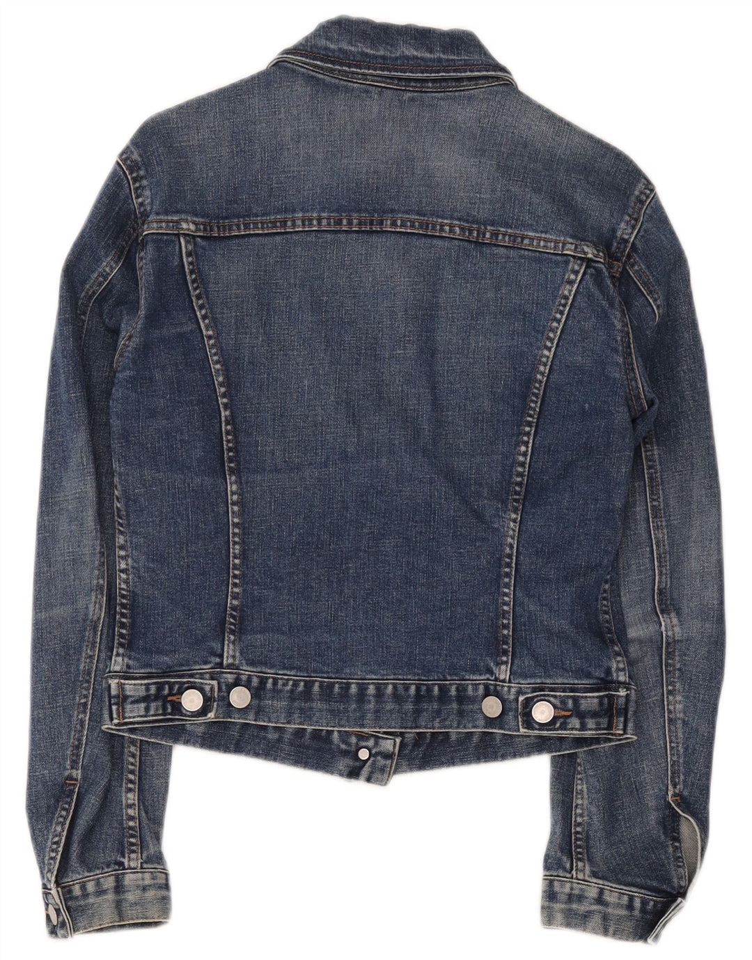 Benetton Veste en jean courte pour femme UK 12 Bleu moyen Coton