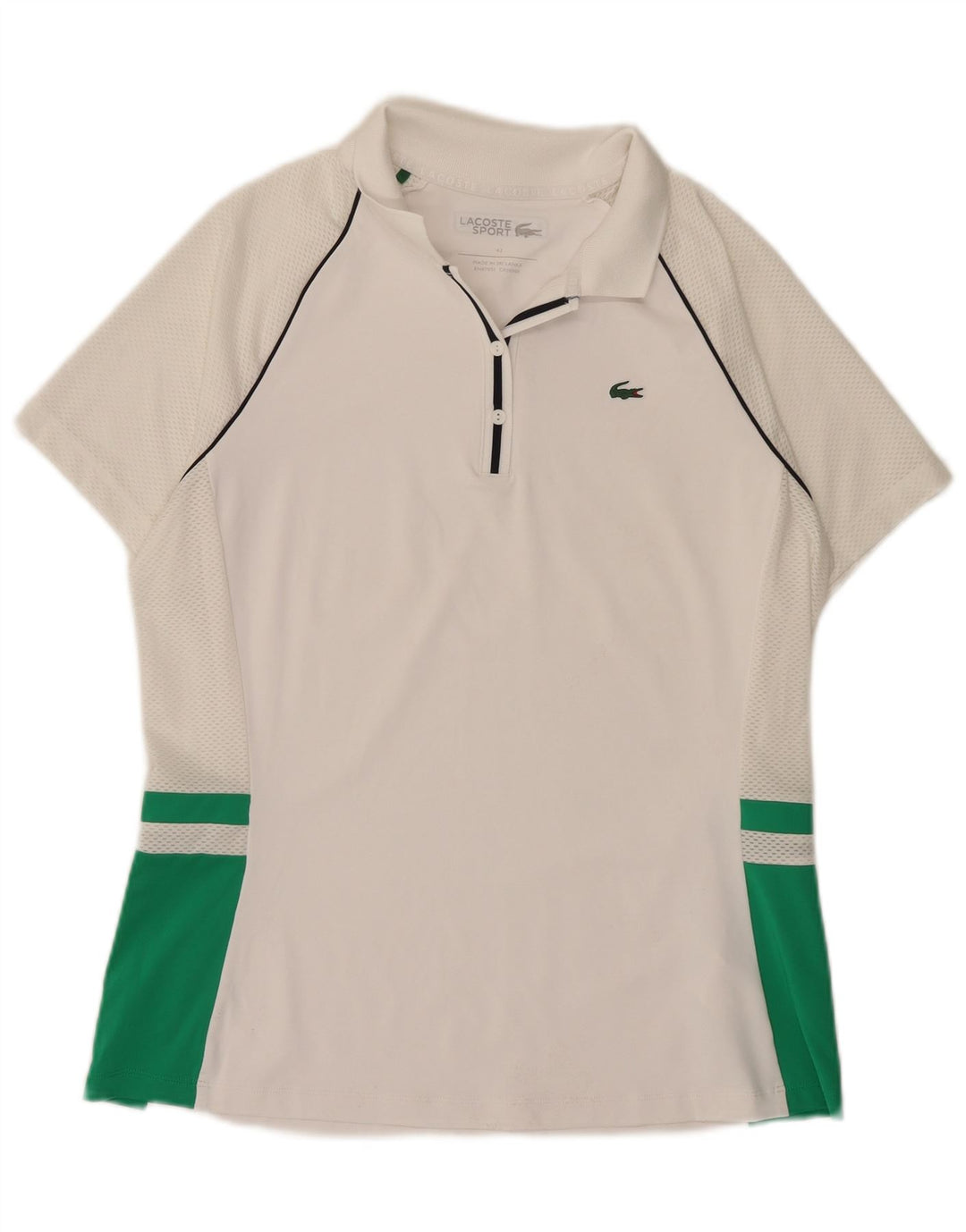 Lacoste Polo Femme Taille 42 Grand Blanc Colorblock Polyester