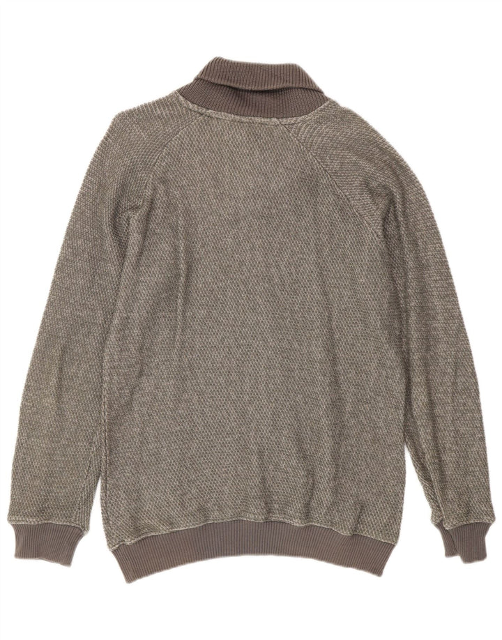 Zara Pull Col Châle Homme Vert Moyen Coton