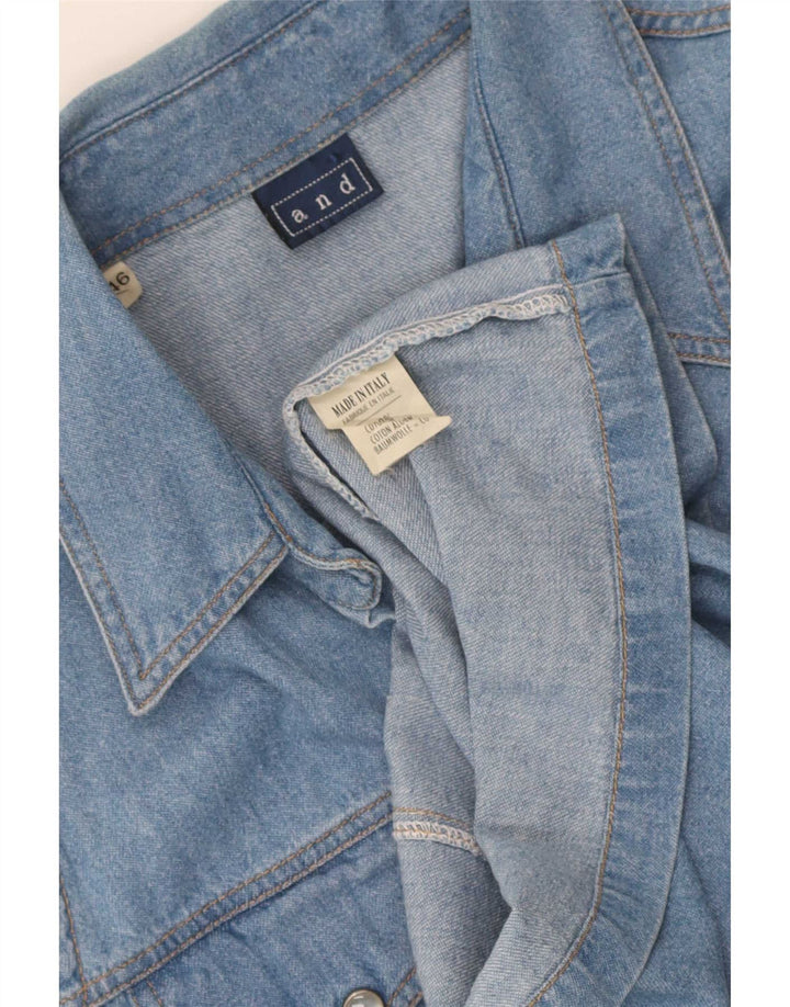 Et Chemise En Jean Sans Manches IT 46 Large Bleu Coton Femme