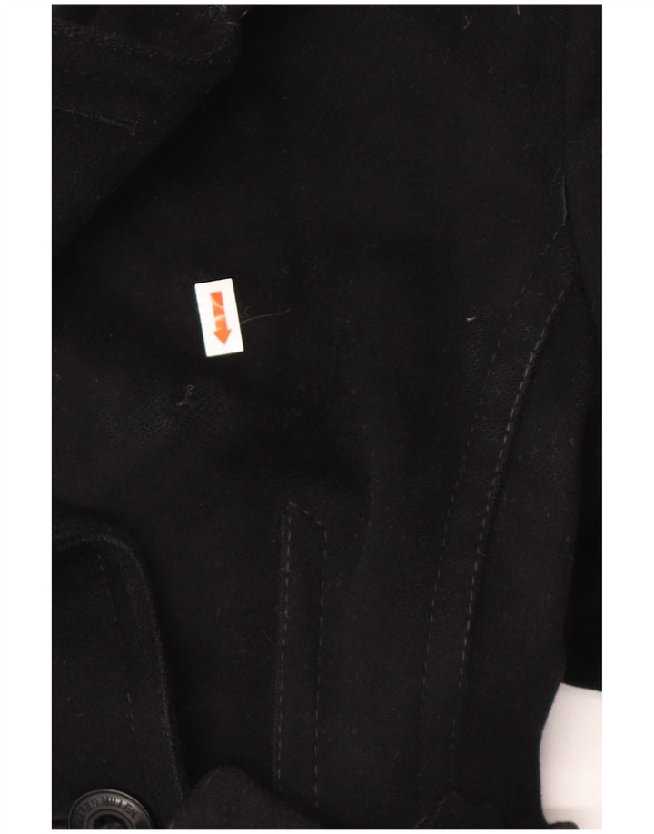 KAREN MILLEN Trench Femme UK 8 Petite Laine Noire