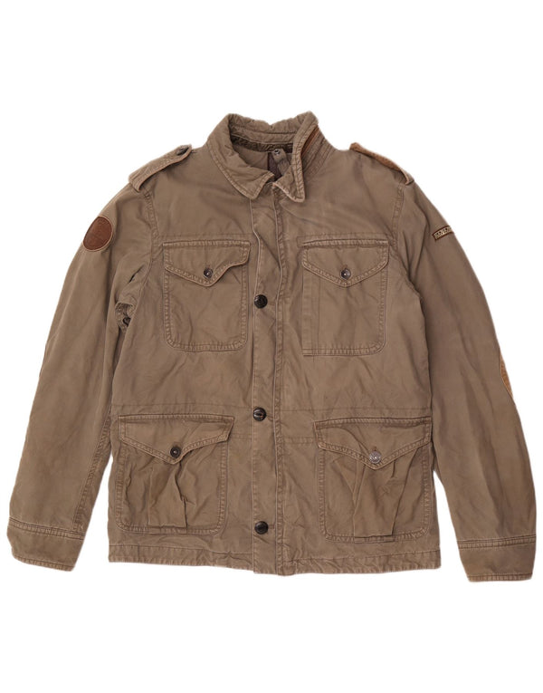 Napapijri Veste militaire géographique pour homme UK 40 Large Gris Coton