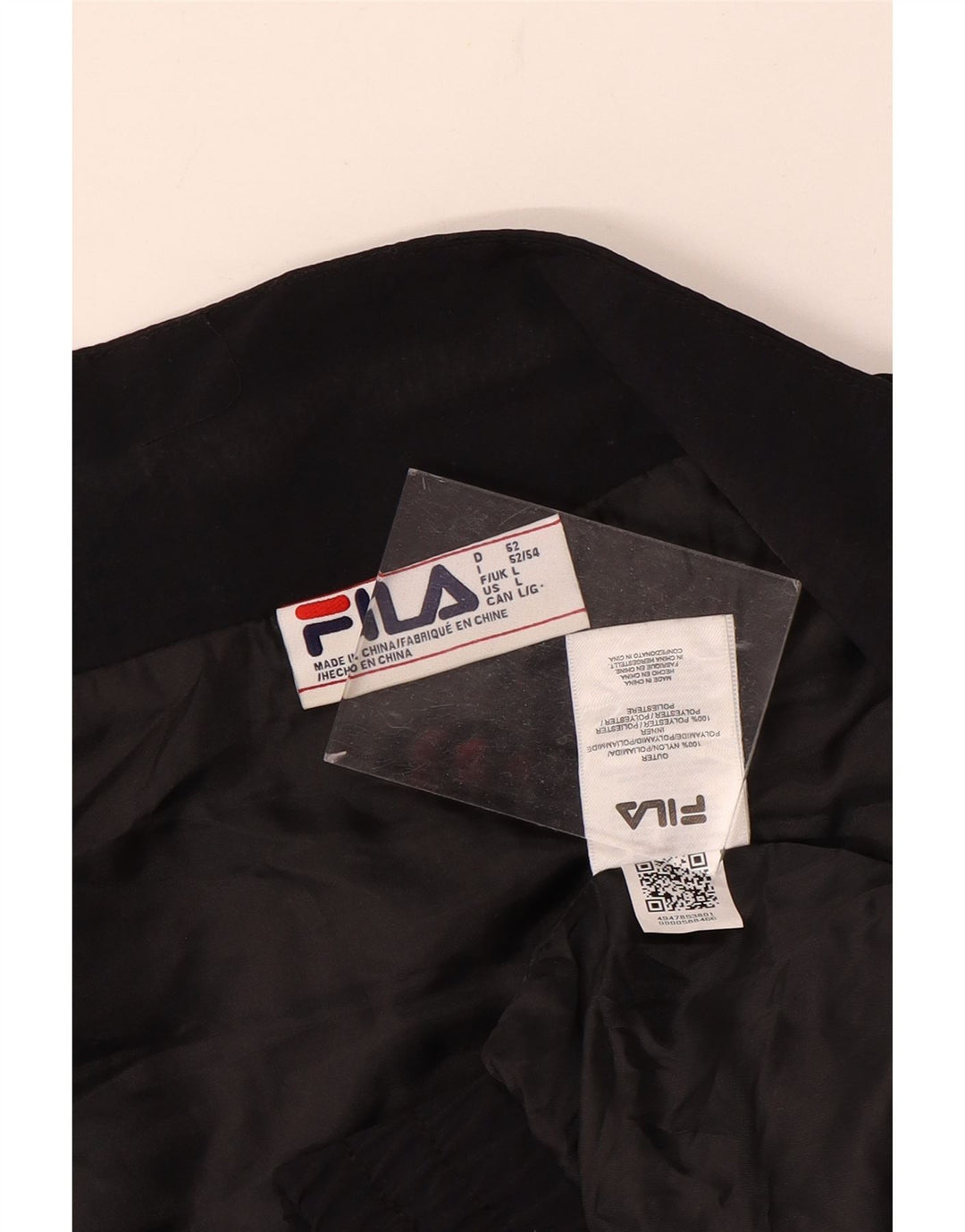 Fila Veste de survêtement pour homme Large Noir Colorblock Polyester