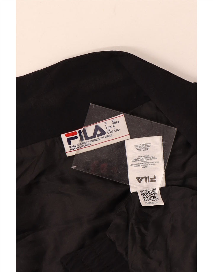 Fila Veste de survêtement pour homme Large Noir Colorblock Polyester