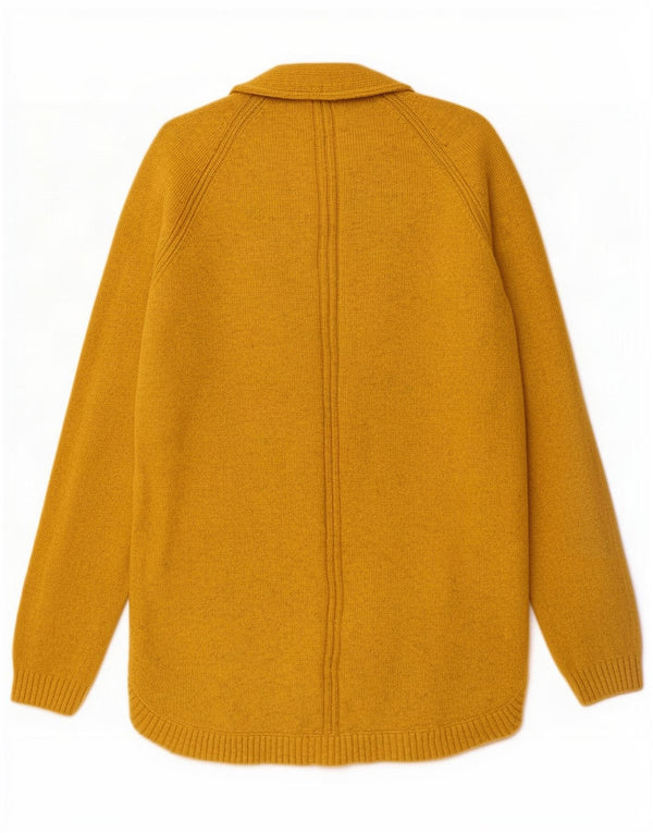 Fat Face Womens Open Cardigan Sweater UK 8 Small Yellow Cotton