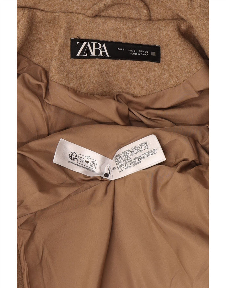 Zara Womens Bomber Jacket UK 10 Petit Marron Polyester