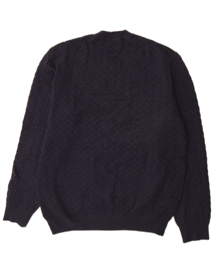 Massimo Dutti Pull col rond homme XL bleu marine viscose