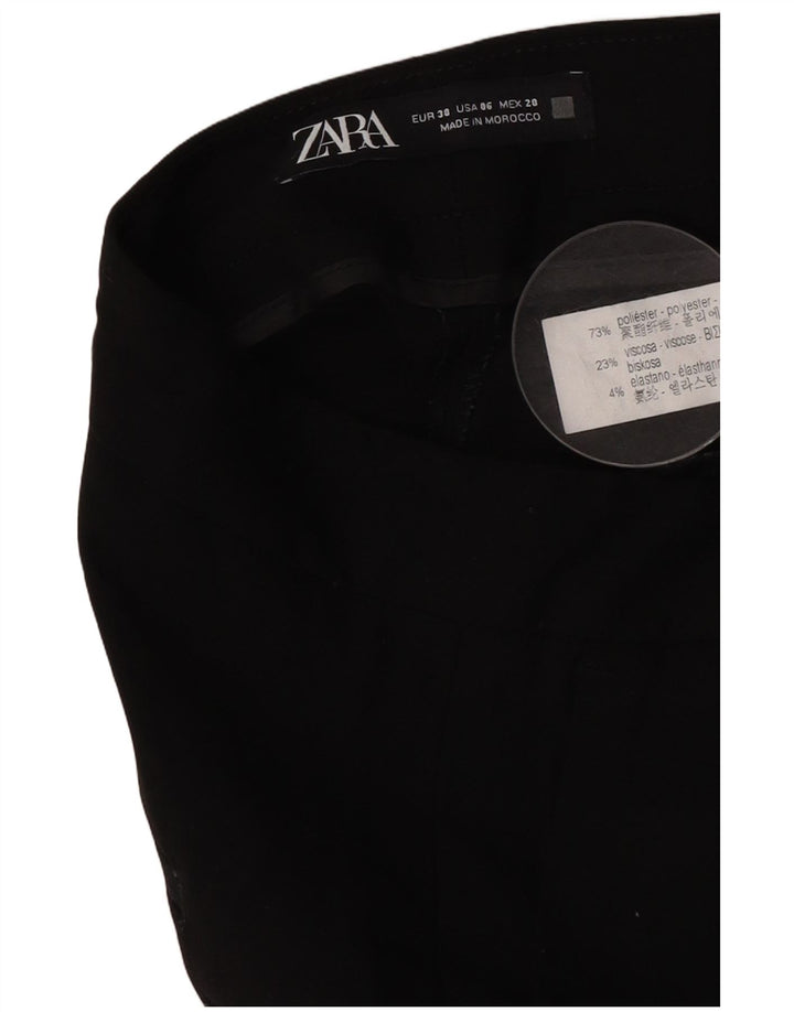 Zara Pantalon court slim pour femme EU 38 Small W28 L26 Noir Polyester