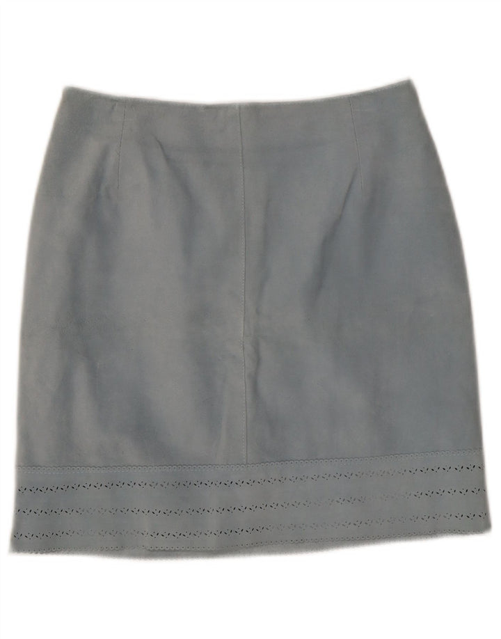 jupe en cuir femme vintage IT 42 Medium W27 Cuir Bleu